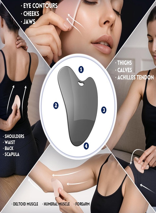 Yeamon Gua Sha Facial Tools and Face Roller Set, Facial Massage Tool for Women’s Skincare Routine,Cooling Stainless Steel Face Sculpting Eyes Roller Guasha for Daily Use or Self-Care Gift for Women - Image 4